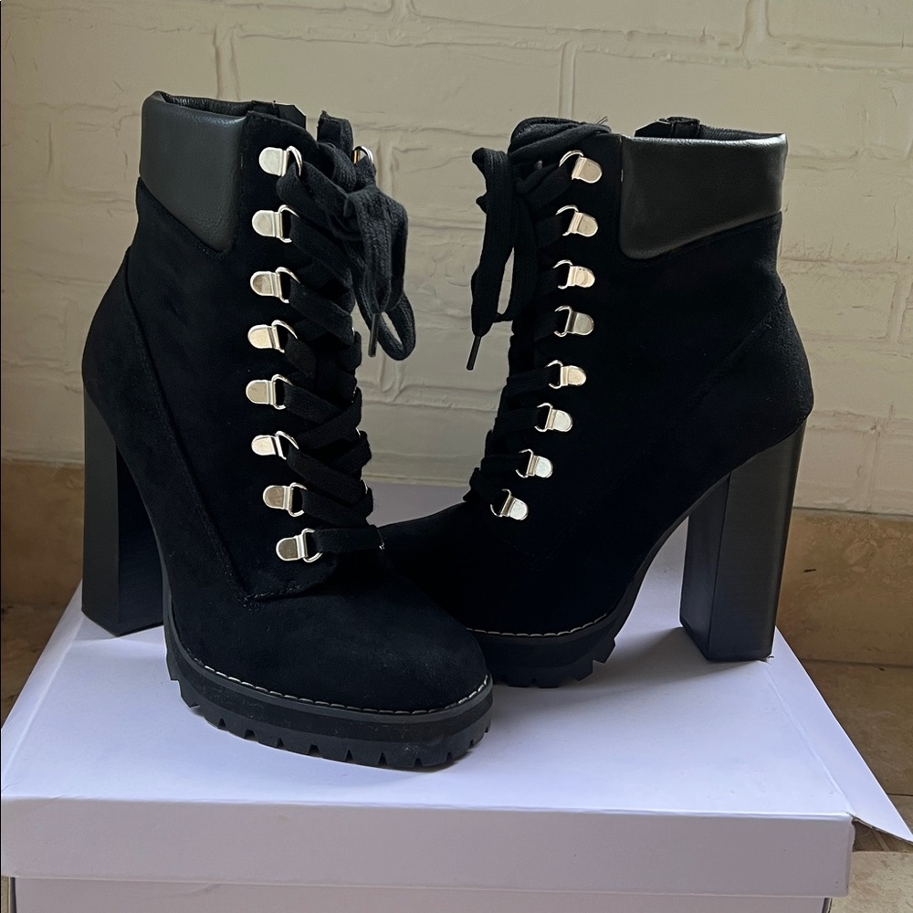 Madden Girl Black Heeled Boots